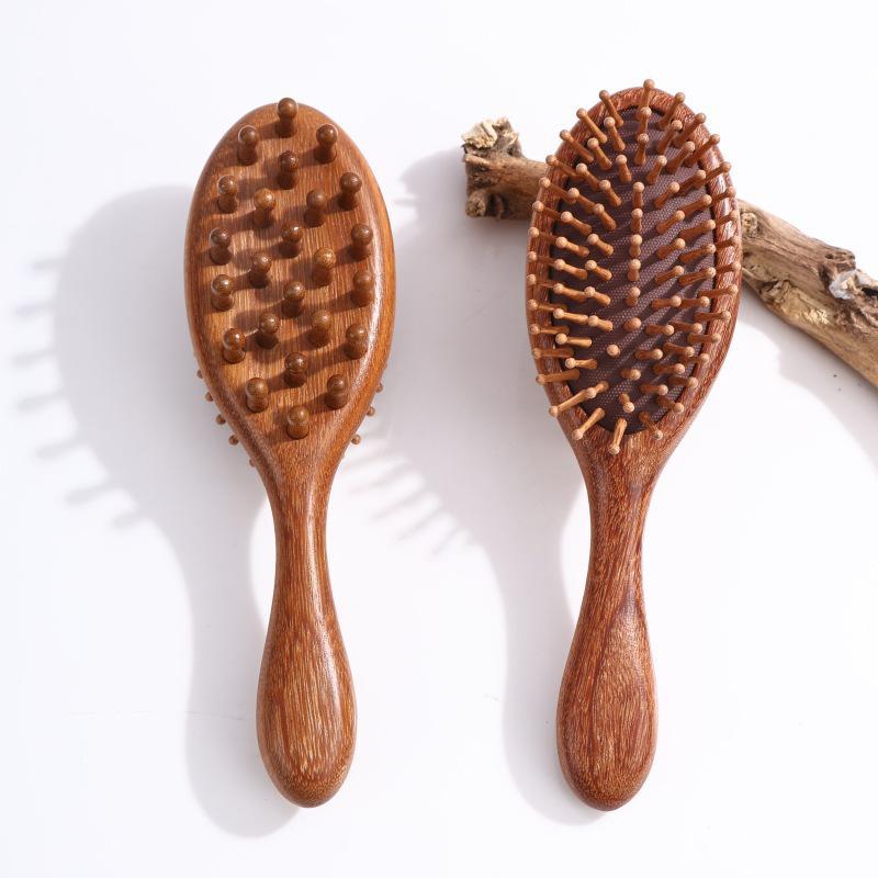 Solid Wood Abdominal Massage Brush for Belly and Meridian Relief