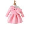 Children's Sweet Dress 2025 Spring and Autumn Girls Pearl Bow Halter Long-sleeved Dress
