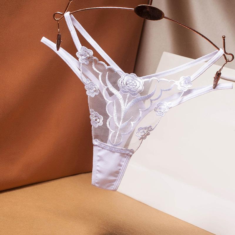 Women Panties Sexy Embroidery  Panty Transparent Underwear Female Intimates Seamless Briefs G String Thongs Lingerie Knickers