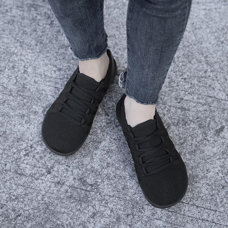Wide Toe Barefoot Shoes for Women Unisex Minimalist Artificial Casual Sneakers Lightweight Adjustable Slip On Walking Shoe