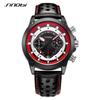 SINOBI New Fashion Sports Mens Watches Stainless Steel Chronograph Man Quartz Wristwatches Luminous Hands Male's Calender Clock