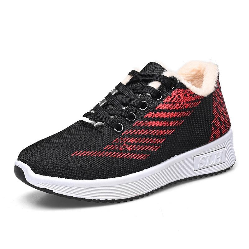 Winter New Sports Shoes Women's Autumn and Winter Plus Cotton and Velvet Women's Shoes Soft Sole Wear-resistant