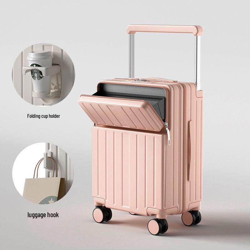 Front-Opening Wide Handle Multifunctional Student Travel Trolley with Universal Wheels