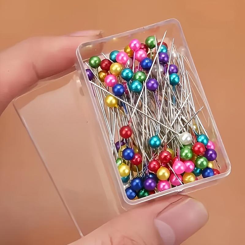 98pcs Mixed Color Metallic Beaded Sewing Pins,Large Head Positioning Pins.for Sewing,Tailoring,Quil.Sewing Supplies Accessories