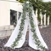 Artificial Eucalyptus Leaves Greenery Garland Faux Plant Spring Vines with White Flower Berries for Wedding Home Party Decor