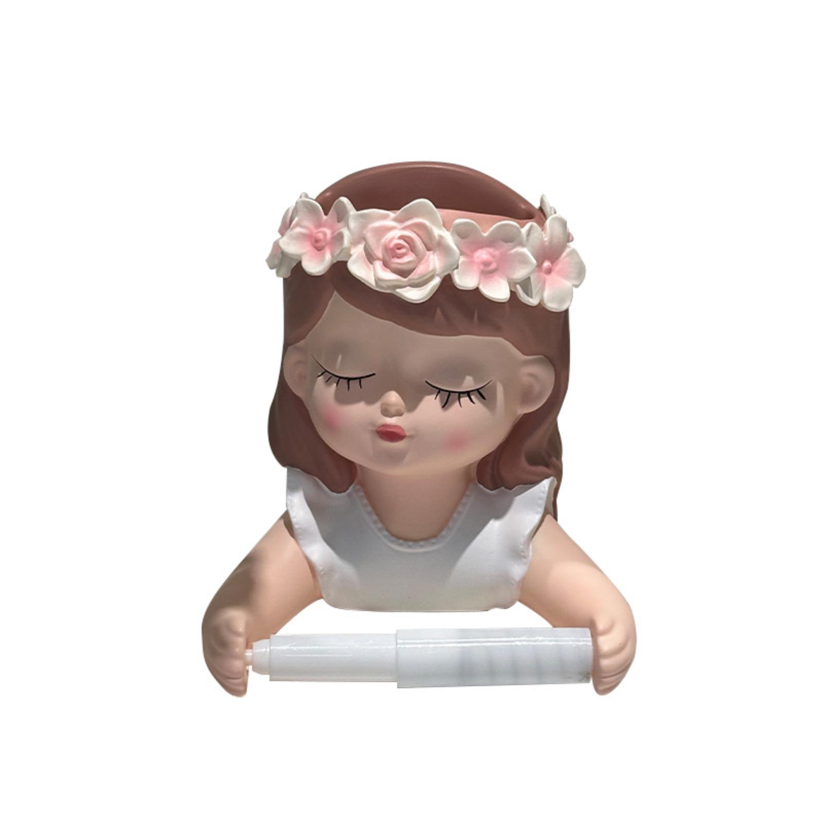 

Fashion Home Decoration Creative Flower Wreath Girl Tissue Storage Rack one size розовый
