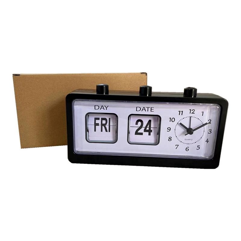 Mechanical Alarm Clock Novelty Flip Clock Desktop Digital Clock With Calendar Clock Home Decor Retro Decor