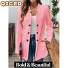 QICED Damen Vintage Casual Einfarbig Druck Herbst Winter Langarm Jacken & Mäntel