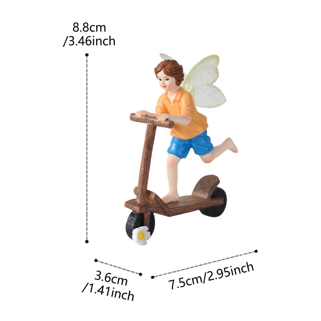 1 piece of flower fairy riding a skateboard, creative outdoor bonsai statue, carefully prepared gift for Valentine's Day/wedding
