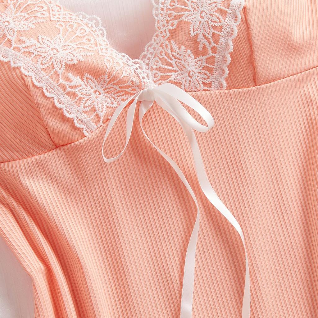 Comfortable Breathable Lace Sexy Slim Suspender Nightdress