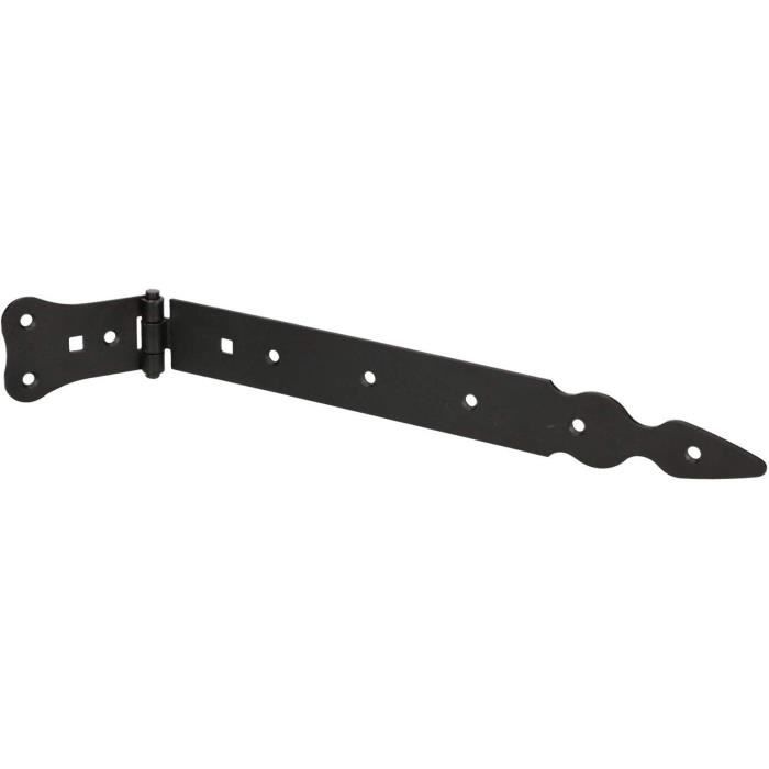 Charnière de porte - KOTARBAU - 300 mm - Acier inoxydable - Couleur noire - Résistante aux intempéries