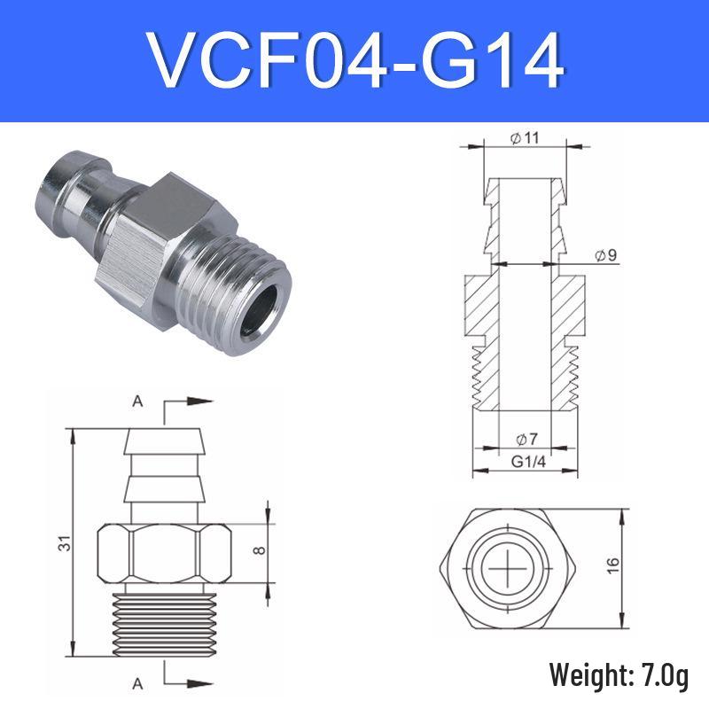 Vacuum Suction Cup Connector VM-G1 Threaded Barb Pneumatic Nozzle Adapter