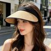 Summer Lightweight Sun Hat with And Rear Hat Foldable Straw Hollow Top Headband