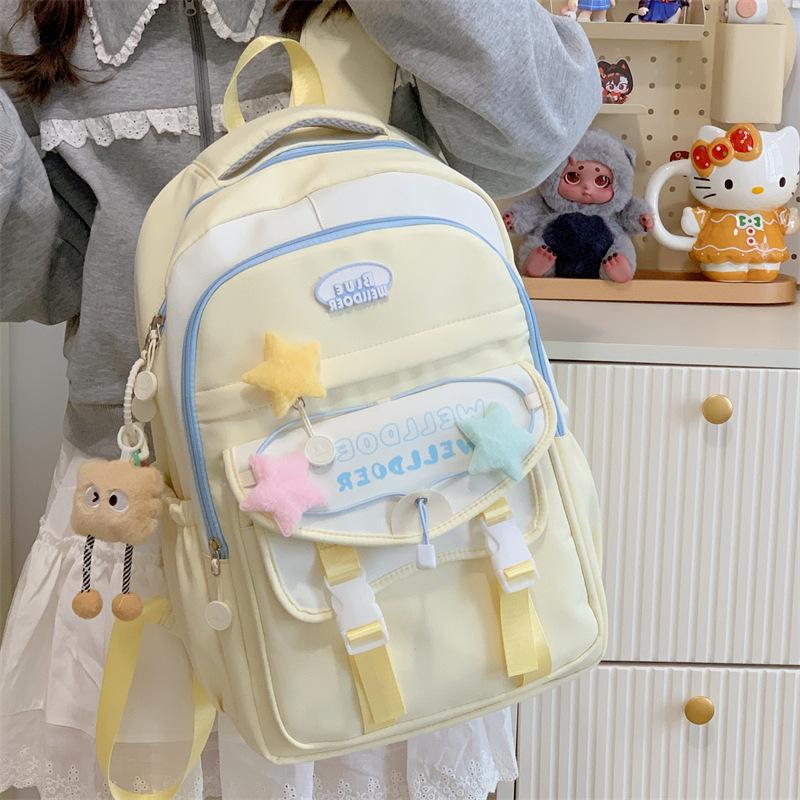 Schoolbag Junior High School Student School Bag Female Large Capacity Lightweight Girl High School Student Class Commuter Backpack Leisure Travel