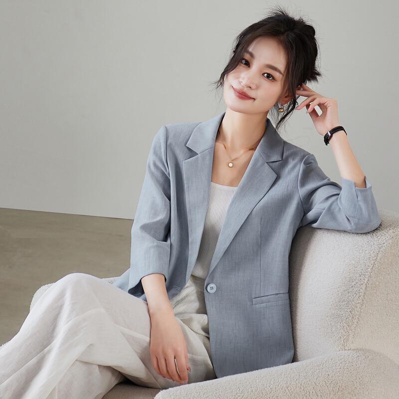 SOFSIL Women s Elegant 7-Sleeve Drape Blazer M