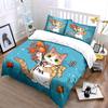 Autumn Cat with Scarf and Leaves Bedding Duvet Cover Set Duvet Cover Pillowcases  (1*Duvet Cover 2*Pillowcases, Without Duvet Insert)