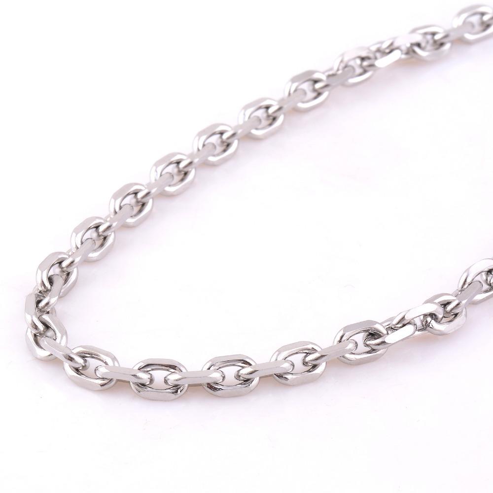 Women Men Stainless Steel Rolo Link O Chain Necklace for Charm Pendant Silver Color Jewelry Making Accessories Christmas Gift