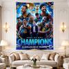 Golden State Warriors 2022 Champions Poster Blue Neon Trophy Curry Team Glow