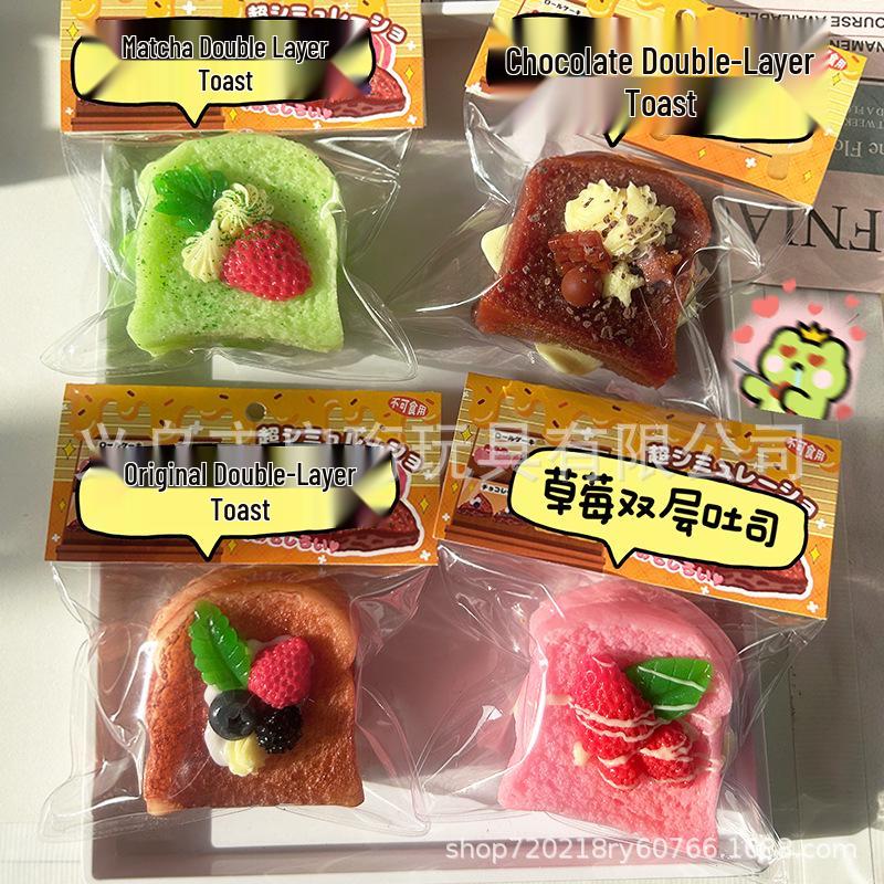 Xiaohongshu-Inspired Strawberry Toast Dessert Toy