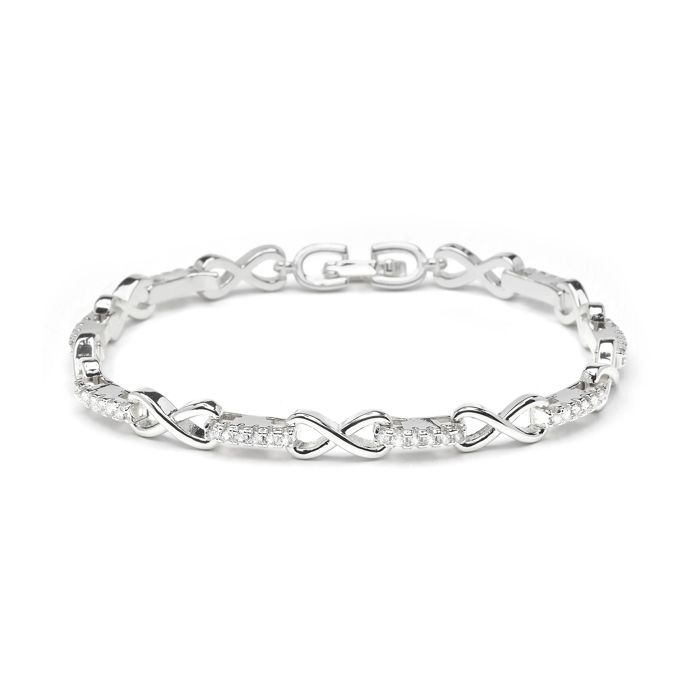 Bracelet - LUXENTER - Raak - Oxyde de zirconium brillant - Finition rhodiée argent - Longueur 18 cm