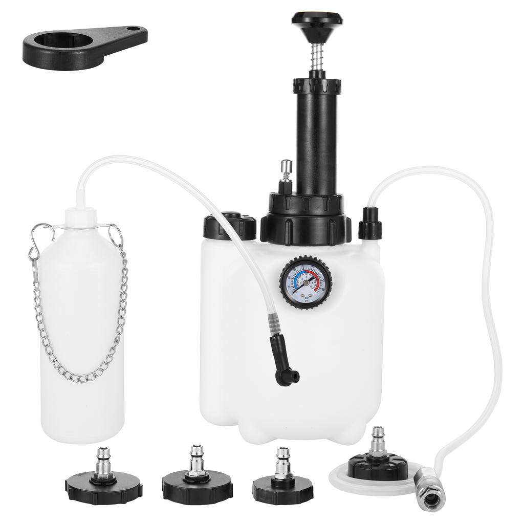 3L Manual Brake Bleeder Kit with 1L Brake Fluid Bleed Bottle and 4 Master Cylinder Adapters Car Brake Fluid Replacement Tools