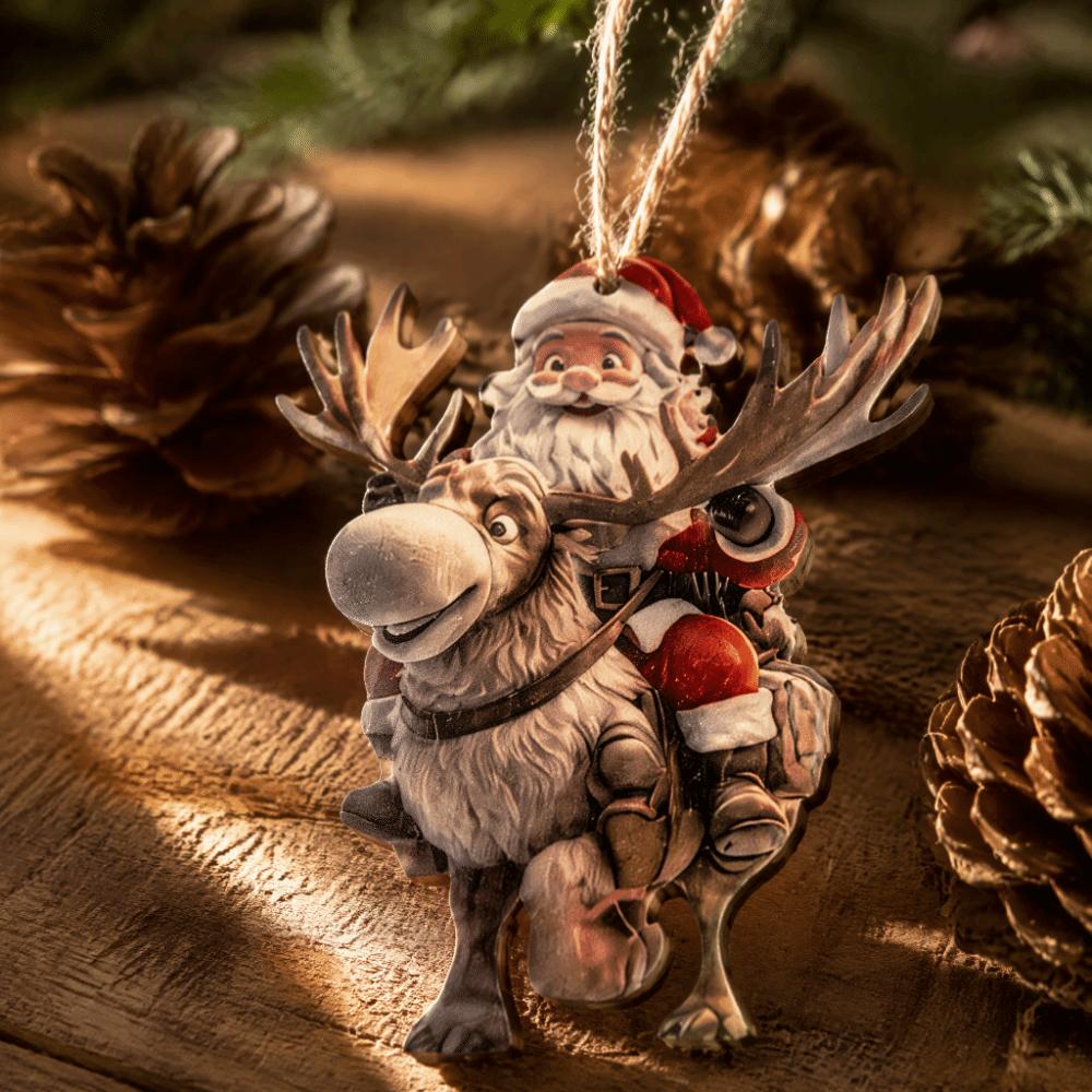 Cute Wooden Hanging Pendants Unique Christmas Decorations Set Office Decorations