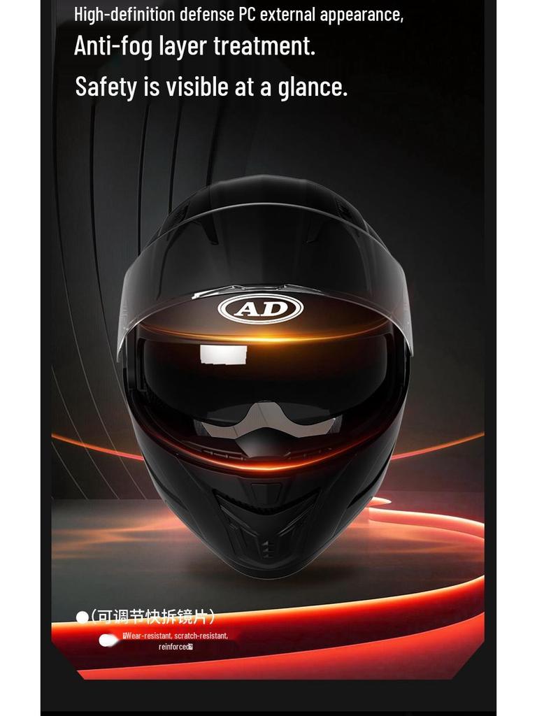 Smart Motorcycle Helmet with Flip-up Taillight for All-Season Off-road Riding