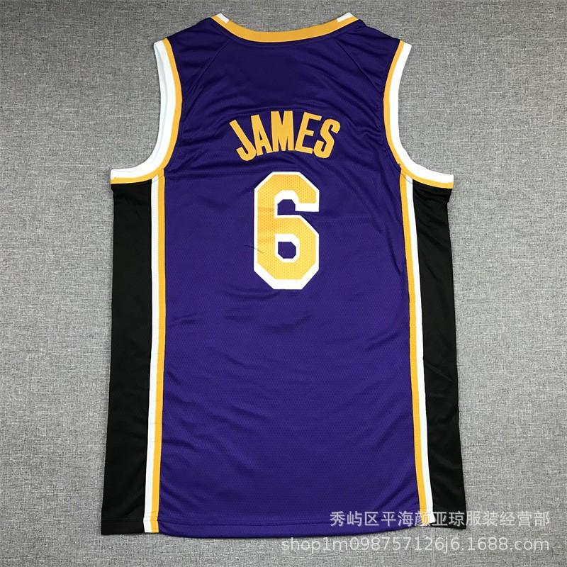 Haftowana koszulka NBA Los Angeles Lakers nr 6 Strój do koszykówki Męski Damski Odzież sportowa