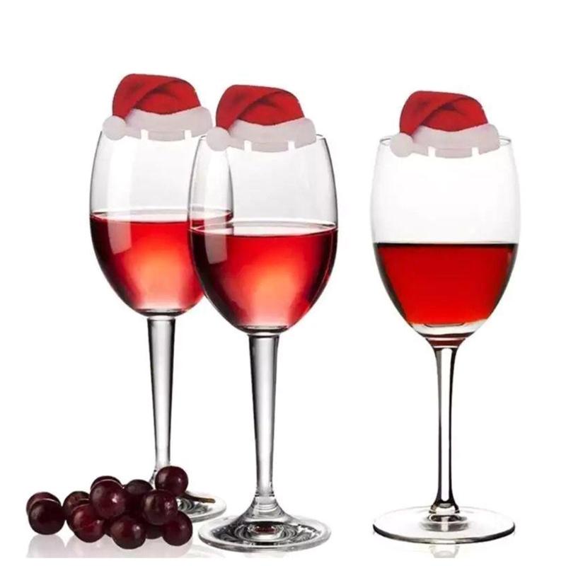 Christmas Wine Cup Cards Set of 80 Santa Snowman Winter Themed Party