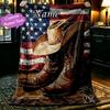 1pc Cowboy Boots American Flag Blanket, Super Cozy Printed Home Blanket, All-Season Warmth