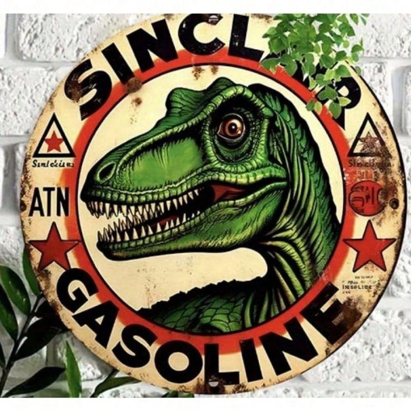 Metal Poster Sinclair Dino Gasoline Retro Wall Decor for Garage