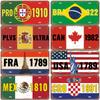 High Definition Metal Tin Sign MultiCountry Flag Vintage License Plate Retro Wall Art Decor for Home Bar Garage