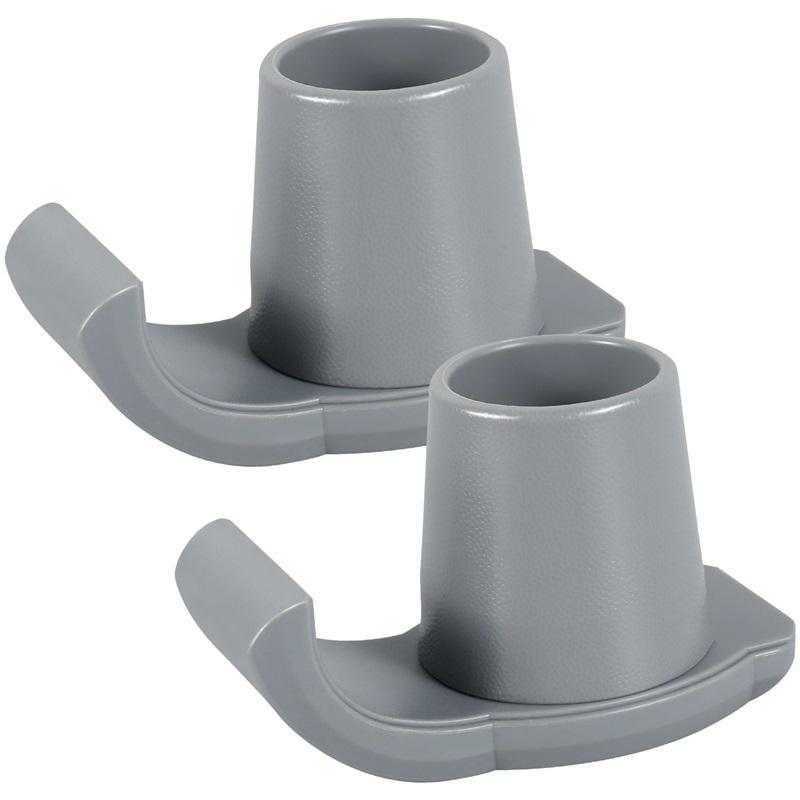 2Pcs Walker Ski Glides Rubber Glide Caps Heavy Duty Walker Assist Accessories Reusable Wooden Stick Mobility Aid Accessory Black