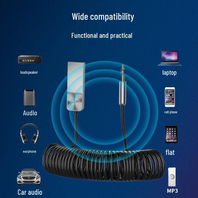 Kompakter Bluetooth 5.0 Auto-Audio-Receiver mit HD-Freisprechanruf, Navigation, AUX-Unterstützung
