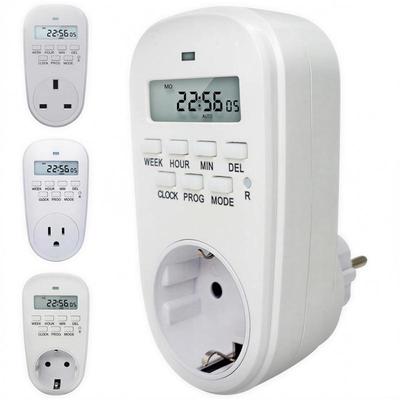 EU Stecker Smart Elektronischer Digitaler Zeitschalter Timer Schalter Steckdose Energiesparend Küchentimer Steckdose Woche Stunde Einstellbare Zeitschaltsteckdose