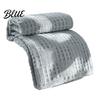 Office Lunch Break Milk Fleece Throw Blanket Waffle Checkered Blanket 3D Solid Color Plush Polyester