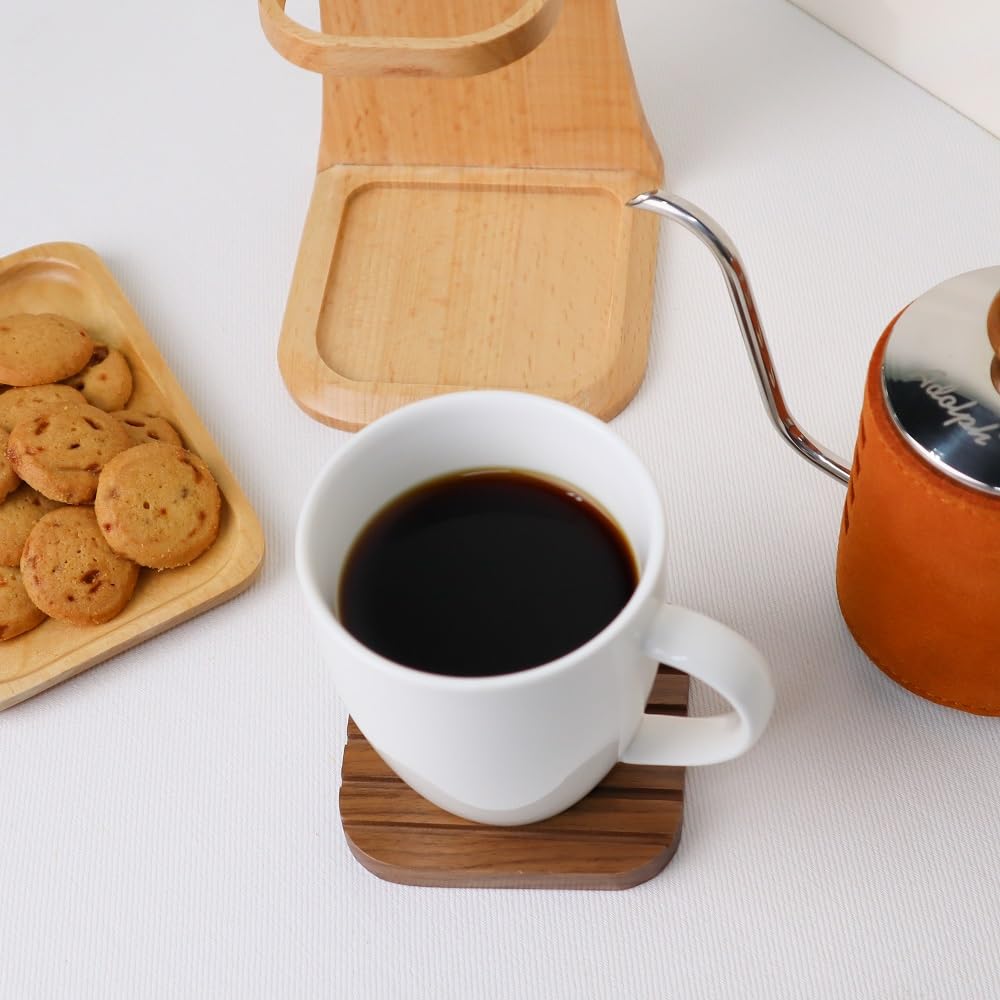 TOSMU Dripper Stand with Coffee Dripper for 1 Disposable Ear TOSMU 7021 Coaster, Person, Type, Wooden, Cute, Stylish,