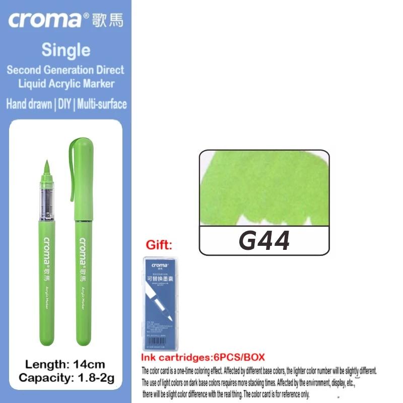 Croma 160/1 Farben Nachfüllbares Direktflüssig-Acrylmarker-Set mit Weicher Spitze, Waschbarer Aquarellpinsel Schulausstattung