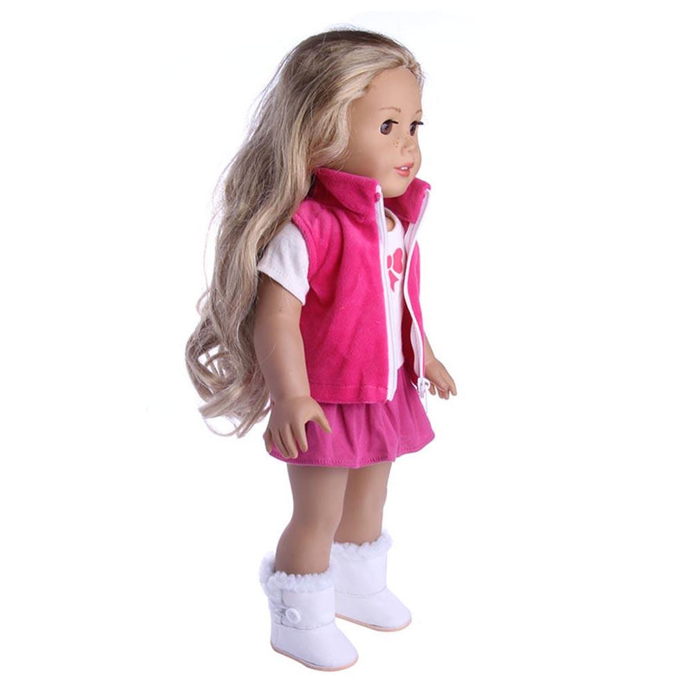 3pcs/set Girl Doll Clothes Dress Suit Set Top Skirt Coat for 18inch Girls Baby Dolls (n1339)