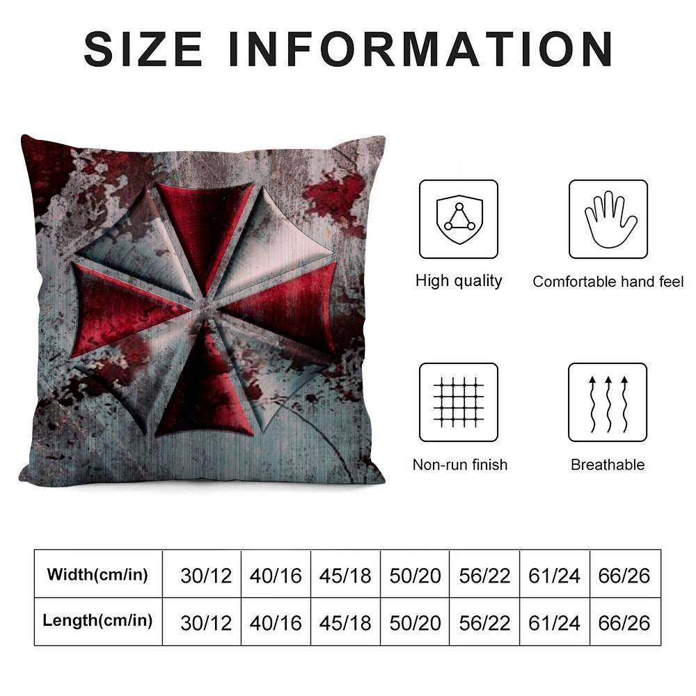 Movie R-Resident E-Evil Pillow Case Sofa Living Room Bedroom Double-sided Printing Square Cushion Nap Time Pillow Case