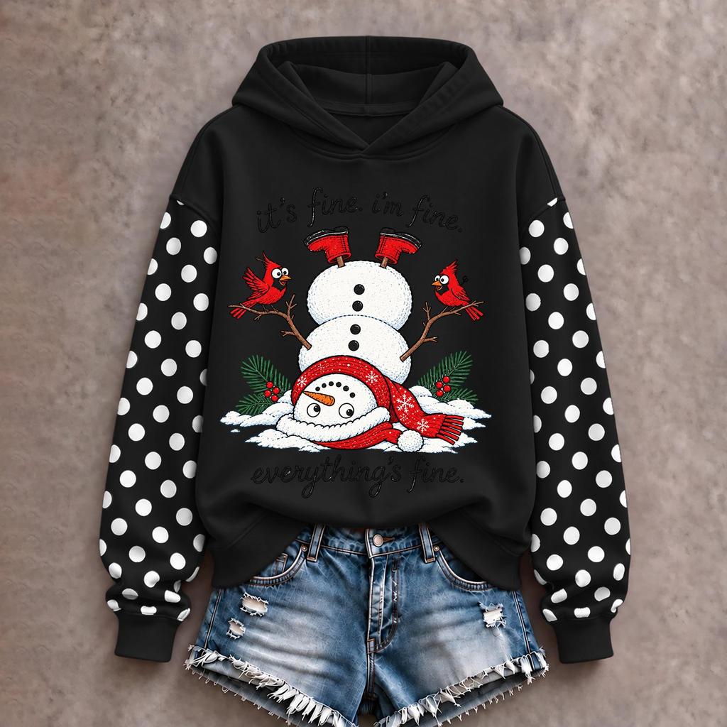 Women's Christmas Print Long Sleeve Top Casual Comfortable Winter Blouse for Holiday Wear