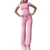 1116 Nuevo traje casual europeo y americano top de manga corta pantalones ropa de estar en casa ropa deportiva ropa de yoga
