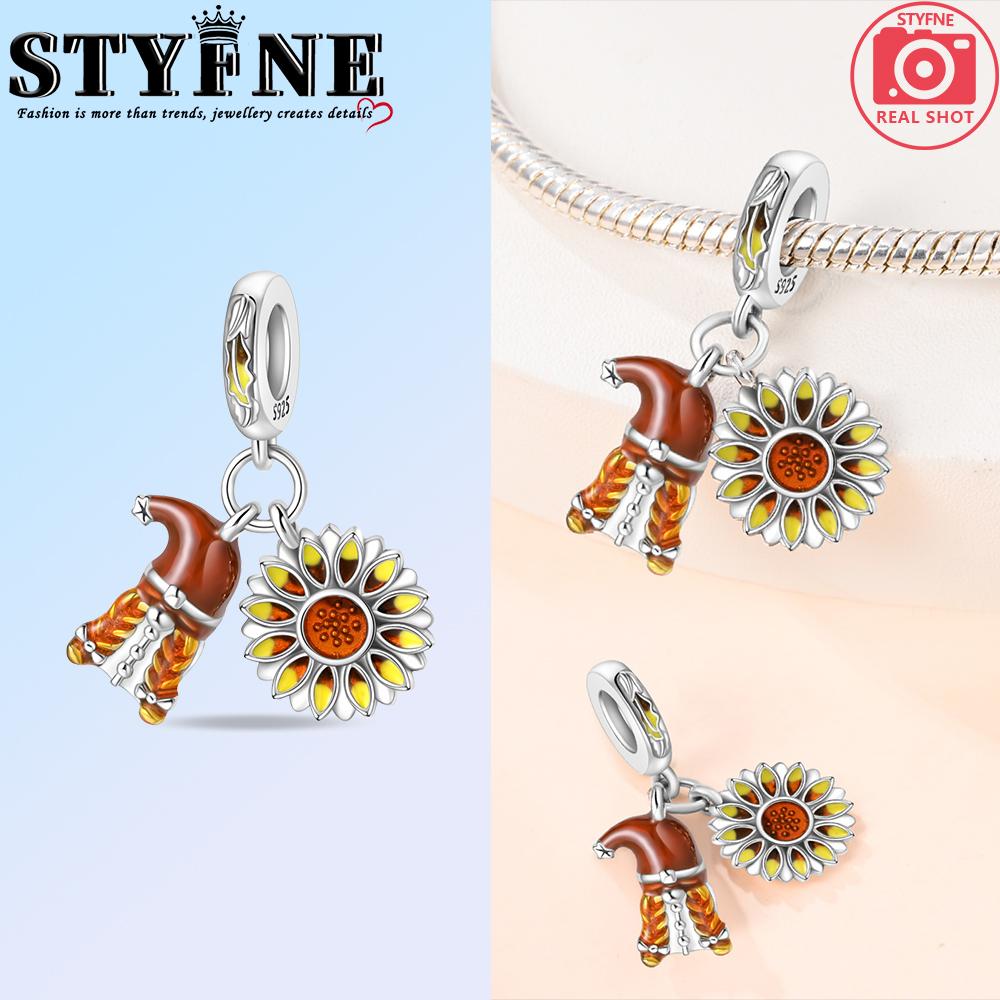 Neu in der Erntezeit Kürbisanhänger Perlen Passend für Original Armband Kupfer Damen Halskette DIY Anhänger Feiner Schmuck Geschenke