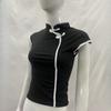 European and American Summer Retro Chinese Style Niche Buckle Women's Slim Fit Cheongsam Collar Top