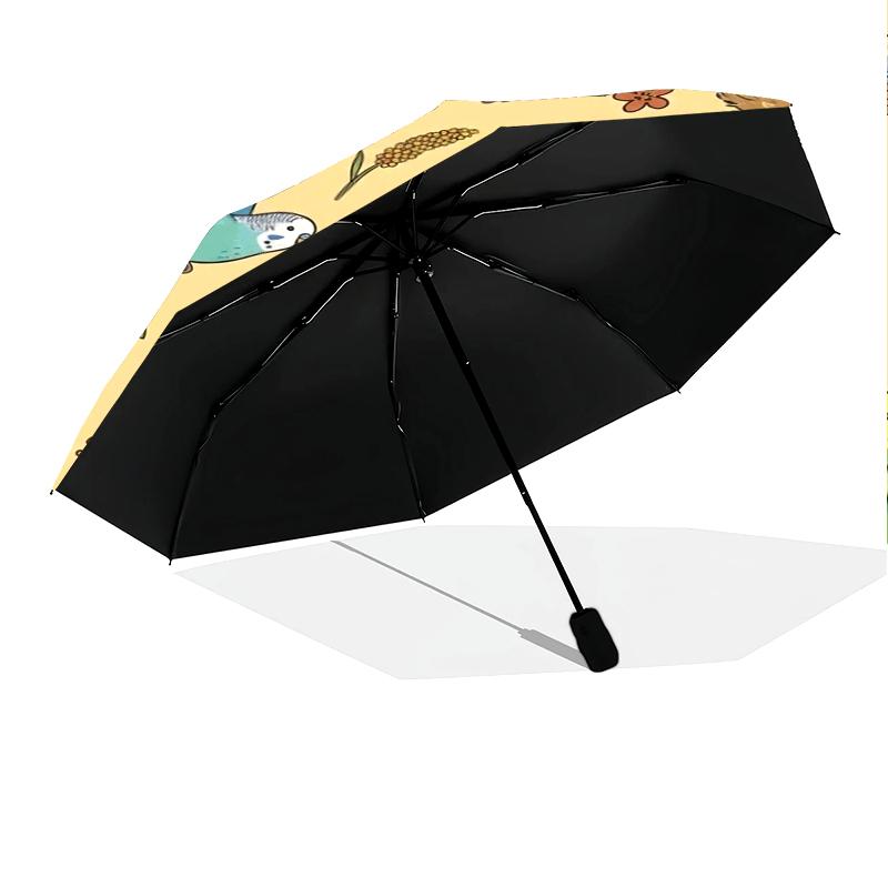 1 PC Automatic Folding Umbrella - Cute Parrot Pattern, Portable & Foldable Design with 8 Ribs, Christmas Birthday Gifts