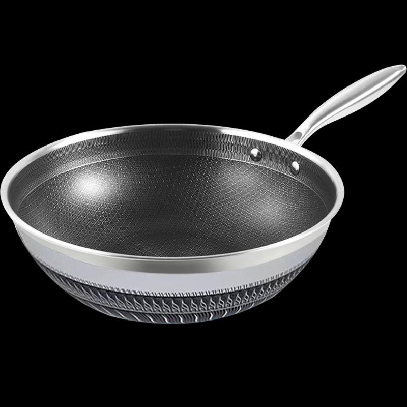 Shangheng 316L Stainless Steel Honeycomb Non-stick Wok