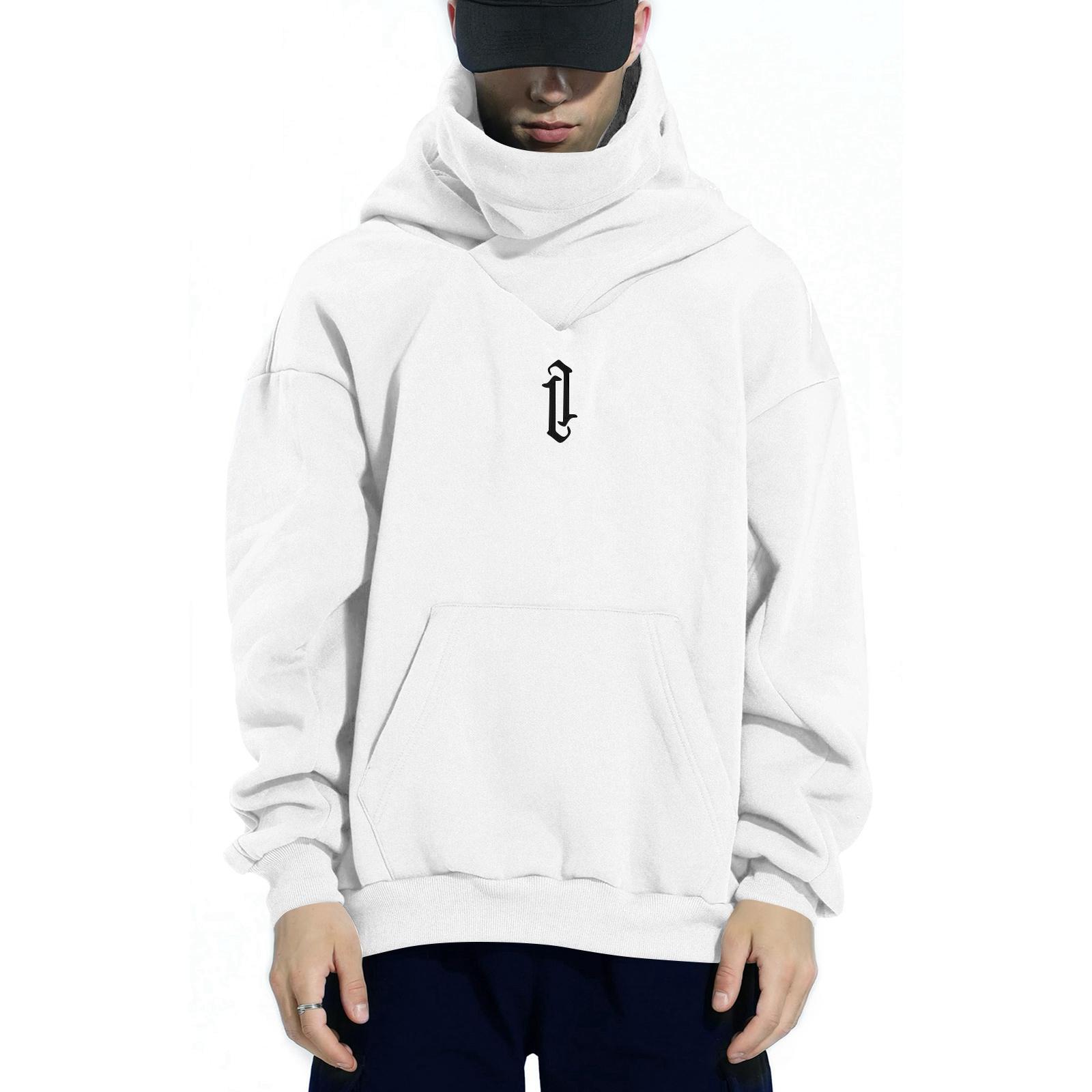 Мужской модный цветной худи-свитшот с длинным рукавом и карманами повседневный топ для взрослых XL белый 2290₽