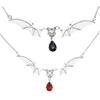 Gothic Jewelry Bat Vampire Choker Necklace with Waterdrop Pendant Vampire