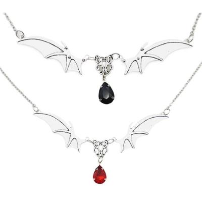 Gotischer Schmuck Fledermaus Vampir Choker Halskette mit Wassertropfen Anhänger Vampir