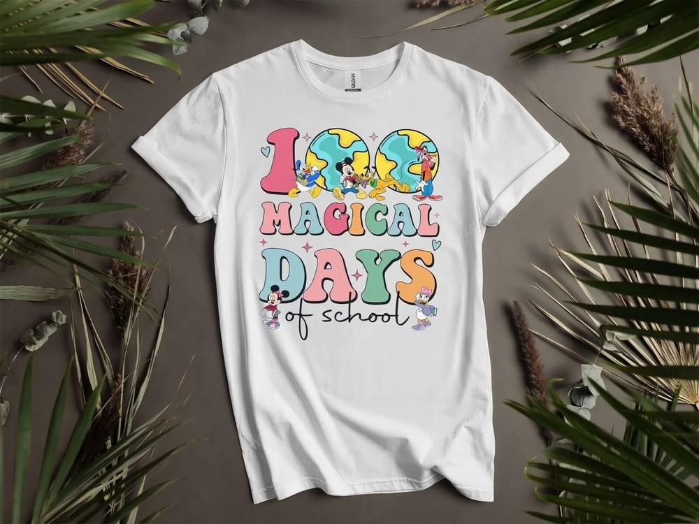 Vintage 100 Magical Days of School T-shirt T Shirt Men Women Unisex Tshirt K815